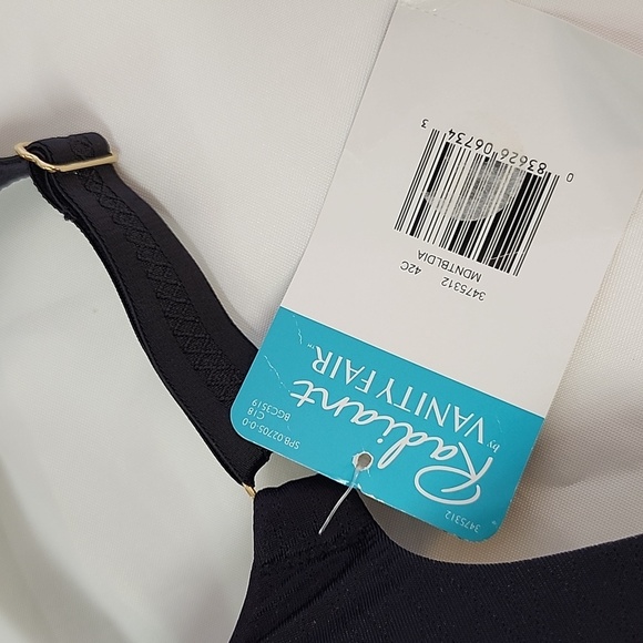 VANITY FAIR Radiant Women's Black Smoothing Underwire Molded Cup Bra 42C - Picture 2 of 5